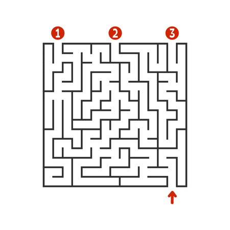 Abstract square maze. Game for kids. Puzzle for children. Find the right path. Labyrinth conundrum. Flat vector illustration isolated on white backgroundのイラスト素材