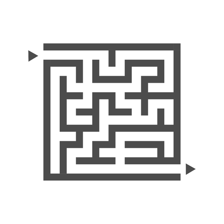 Abstract square maze. Game for kids. Puzzle for children. One entrance, one exit. Labyrinth conundrum. Flat vector illustration isolated on white background.のイラスト素材