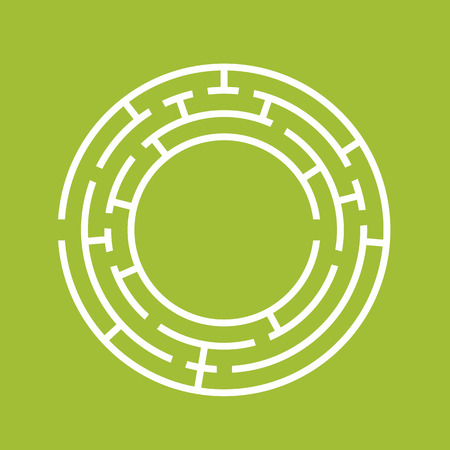 Abstract round maze. Game for kids. Puzzle for children. One entrance, one exit. Labyrinth conundrum. Flat vector illustration isolated on color background.のイラスト素材