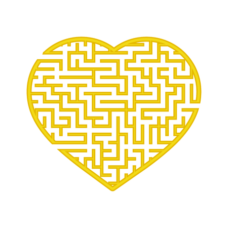Color heart shaped labyrinth. Game for kids and adults. Find the right path. Puzzle for children. Labyrinth conundrum. Flat vector illustration isolated on white backgroundのイラスト素材