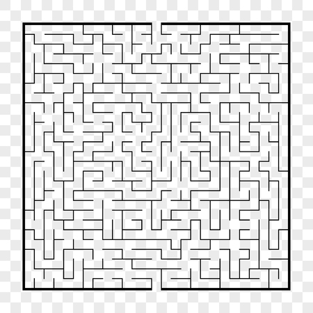 Abstract square maze. Game for kids. Puzzle for children.Labyrinth conundrum. Flat vector illustration isolated on transparent backgroundのイラスト素材