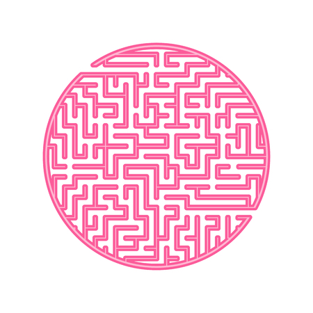 Color round maze. Game for kids and adults. Puzzle for children. Labyrinth conundrum. Flat vector illustration isolated on white backgroundのイラスト素材
