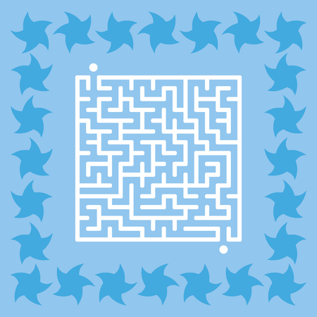 Abstract square maze. Game for kids. Puzzle for children. Cute star. Labyrinth conundrum. Vector illustration.のイラスト素材