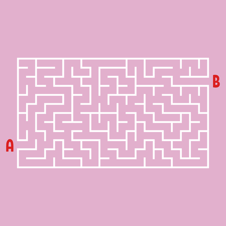 Abstract rectangular maze. Game for kids. Puzzle for children. One entrance, one exit. Labyrinth conundrum. Flat vector illustration isolated on white background.のイラスト素材