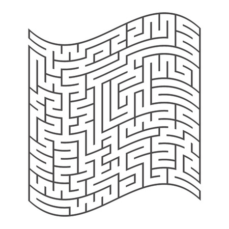 Abstract square maze. An interesting and useful game for children. Simple flat vector illustration isolated on white backgroundのイラスト素材