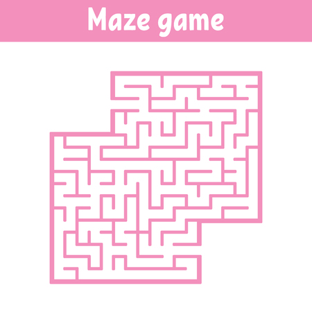 Color square maze. Game for kids. Puzzle for children. Labyrinth conundrum. Flat vector illustration isolated on white background. With place for your imageのイラスト素材