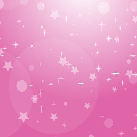 Pink romantic abstract background with stars and circles. Simple flat vector illustrationのイラスト素材