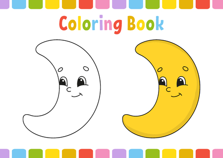 Coloring book for kids. Cheerful character. Vector illustration. Cute cartoon style. Hand drawn. Fantasy page for children. Isolated on white backgroundのイラスト素材