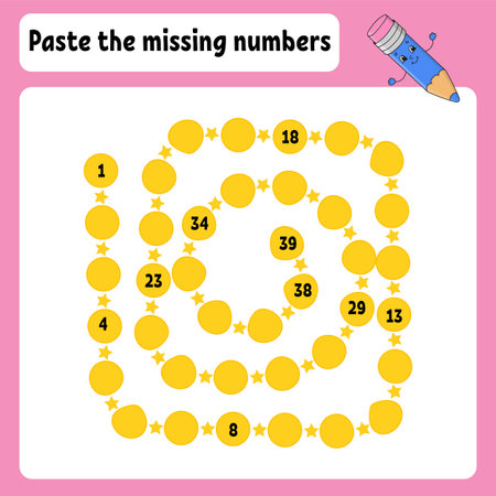 Catoonic Missing Numbers Vector of Paste the missing numbers. - ID:1-124141005 - Royalty Free ...