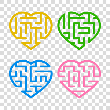 A set of mazes. Game for kids. Puzzle for children. Labyrinth conundrum. Vector illustrationのイラスト素材