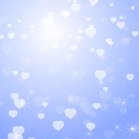 Romantic colored abstract background with hearts of different sizes. Simple flat vector illustrationのイラスト素材