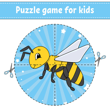 Puzzle game for kids . Education developing worksheet. Learning game for children. Activity page. For toddler. Riddle for preschool. Simple flat isolated vector illustration in cute cartoon styleのイラスト素材