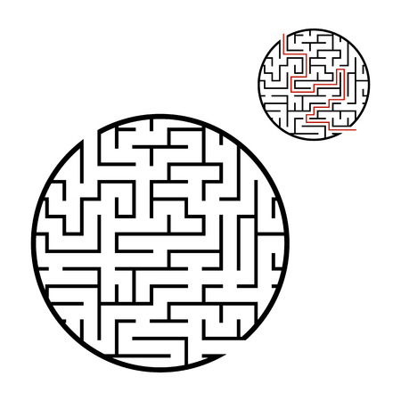 Abstact labyrinth. Educational game for kids. Puzzle for children. Maze conundrum. Find the right path. Vector illustrationのイラスト素材