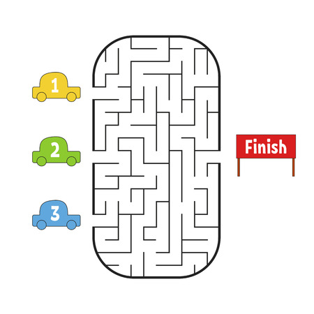 Funny maze. Game for kids. Puzzle for children. Cartoon style. Labyrinth conundrum. Color vector illustration. The development of logical and spatial thinkingのイラスト素材