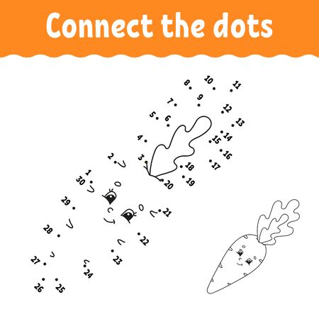 Dot to dot. Draw a line. Handwriting practice. Learning numbers for kids. Education developing worksheet. Activity page. Game for toddler and preschoolers. Isolated vector illustration. Cartoon style.のイラスト素材