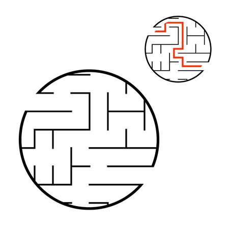 Abstact labyrinth. Educational game for kids. Puzzle for children. Maze conundrum. Find the right path. Vector illustration.のイラスト素材