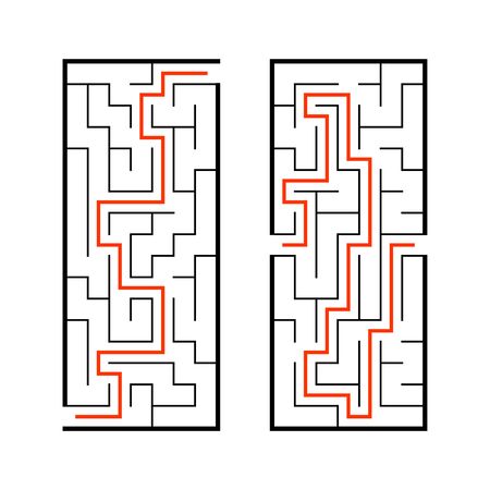 A set of mazes. Game for kids. Puzzle for children. Labyrinth conundrum. Find the right path. Vector illustration.のイラスト素材