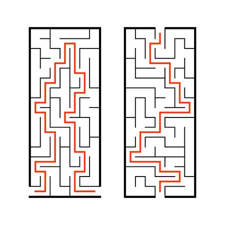 A set of mazes. Game for kids. Puzzle for children. Labyrinth conundrum. Find the right path. Vector illustration.のイラスト素材