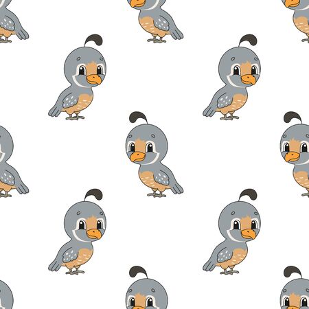 Colored seamless pattern with cute cartoon character. Simple flat vector illustration isolated on white background. Design wallpaper, fabric, wrapping paper, covers, websites.のイラスト素材