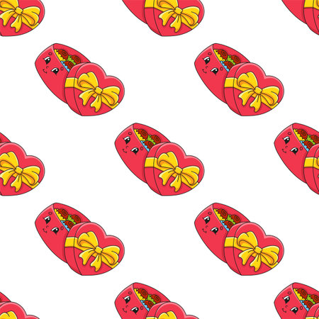 Colored seamless pattern. Cartoon style. Hand drawn. Vector illustration isolated on white background.のイラスト素材