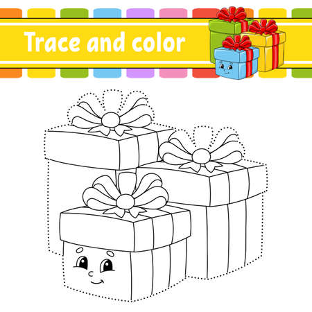 Dot to dot Dot to dot game. Draw a line. For kids. Activity worksheet. Coloring book. With answer. Cartoon character. Vector illustration. Christmas theme.のイラスト素材