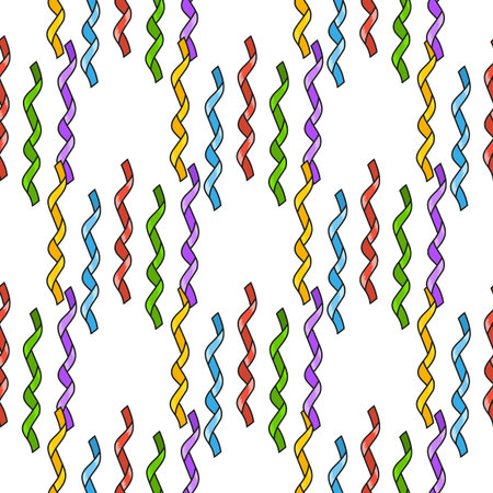 Color seamless pattern. Cartoon style. Bright design. For walpaper, poster, banner. Hand drawn. Vector illustration isolated on white background.のイラスト素材