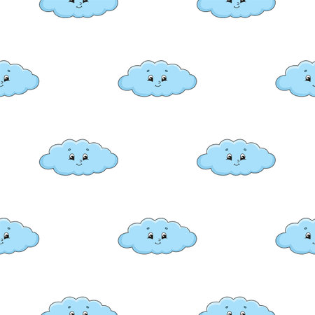 Color seamless pattern. Cartoon style. Bright design. For walpaper, poster, banner. Hand drawn. Vector illustration isolated on white background.のイラスト素材