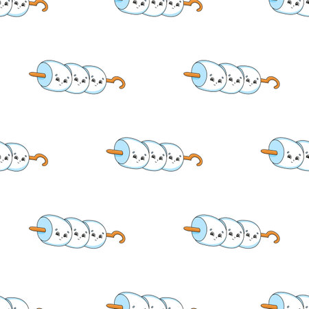 Colored seamless pattern. Cartoon style. Hand drawn. Vector illustration isolated on white background. For walpaper, poster, banner.のイラスト素材