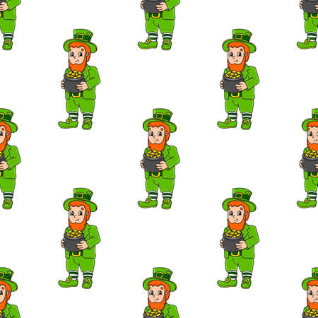 Color seamless pattern. Cartoon style. Bright design. For walpaper, poster, banner. Hand drawn. Vector illustration isolated on white background.のイラスト素材