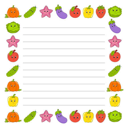 To do list for kids. Empty template. Isolated color vector illustration. Funny character. Cartoon style. For the diary, notebook, bookmark.のイラスト素材