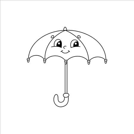 Coloring book for kids. Cartoon character. Vector illustration. Black contour silhouette. Isolated on white background. Autumn theme.のイラスト素材