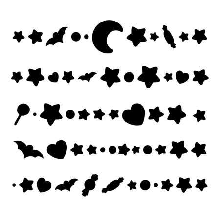 Underlines and text separators. vector collection. Isolated vector set of borders for text, invitations, cards, books, menu. design element.のイラスト素材