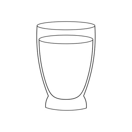 Coloring book page for kids glass. cartoon style. Vector illustration isolated on white background.のイラスト素材