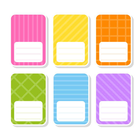 bright stickers. Rectangular label. cute characters. Color vector isolated illustration.のイラスト素材
