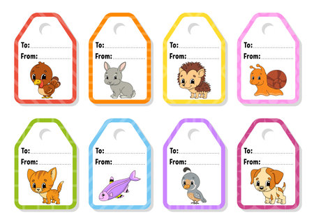 bright stickers. Rectangular label. Color vector isolated illustration.のイラスト素材