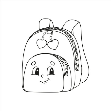 Coloring book page for kids. cartoon characters. Black contour silhouette. isolated on white background. vector illustration.のイラスト素材