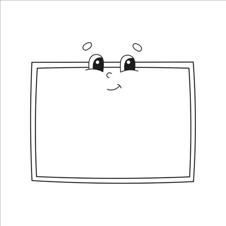 Coloring book page for kids. cartoon characters. Black contour silhouette. isolated on white background. vector illustration.のイラスト素材