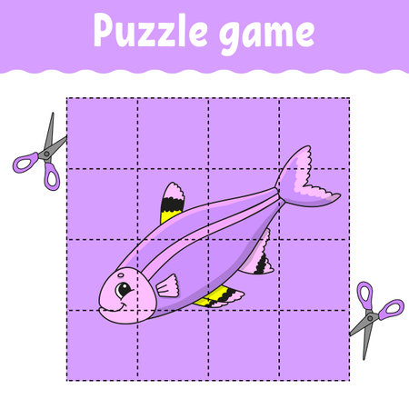 Puzzle game for kids. Education developing worksheet. Learning game for kids. color activity page. For toddler. Riddle for preschool. vector illustration.のイラスト素材