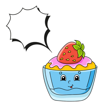 Speech bubble of different shape. With a cute cartoon character. hand drawn. thinking balloons. isolated on white background. doodle style. vector illustration.のイラスト素材