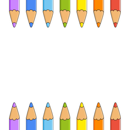 Color pencils. design element. Vector illustration isolated on white background. Template for books, stickers, posters, cards, clothes.のイラスト素材
