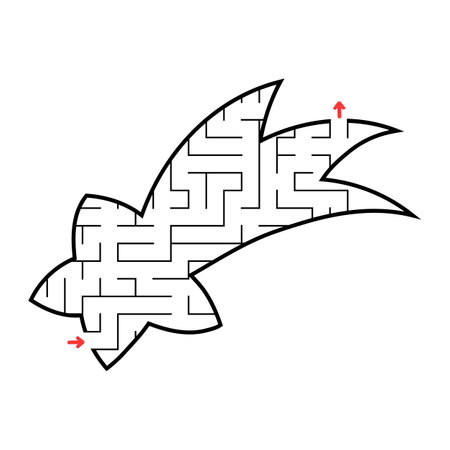 abstract maze. Game for kids. Puzzle for kids. Labyrinth conundrum. Find the right path. education worksheet.のイラスト素材