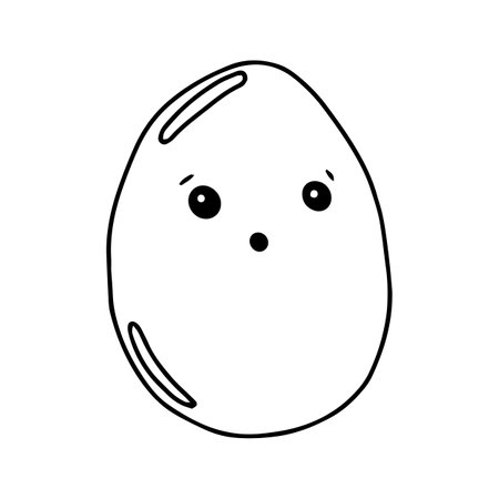 Outline contour. Doodle style. Hand drawn. Simple shapes. Design element. Vector illustration isolated on white background.のイラスト素材