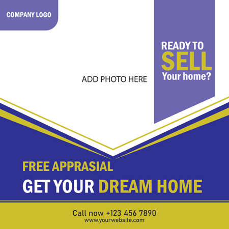 Real estate flyer social media web bannerのイラスト素材