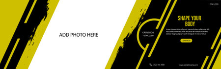 Gym web banner designのイラスト素材