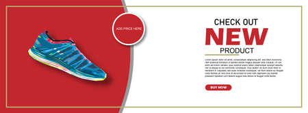 sport shoes sale web banner designのイラスト素材