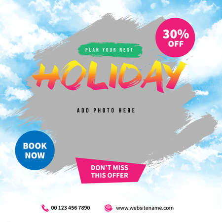 travel web banner social media post designのイラスト素材