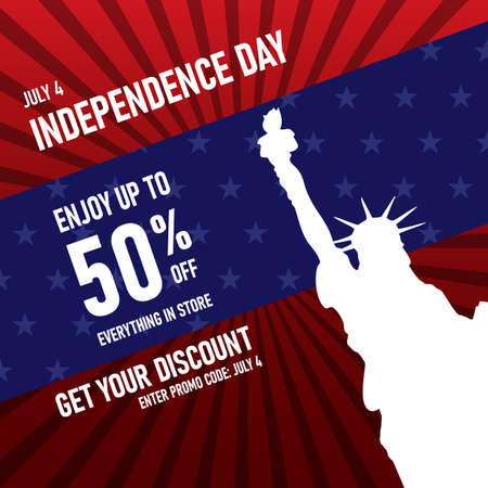 independence day, 4th july social media post template designのイラスト素材