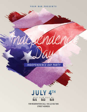 independence day party poster or flyer template designのイラスト素材
