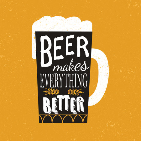 beer makes everything better social media post template designのイラスト素材
