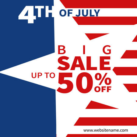 4th of july big sale social media post template designのイラスト素材